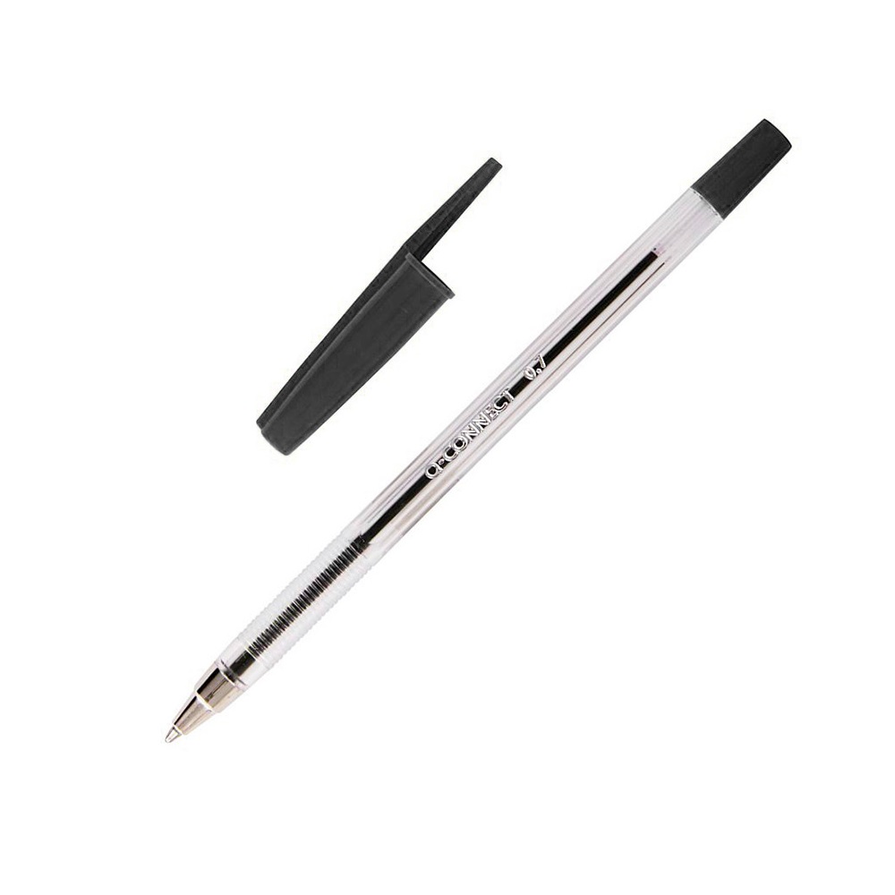 Boligrafo transparente Q-Connect  Negro