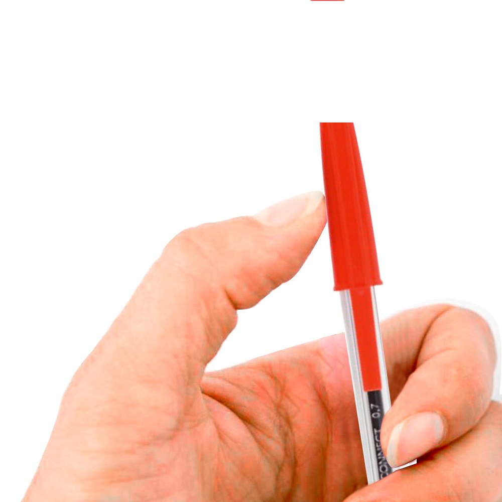 Boligrafo transparente Q-Connect  Rojo