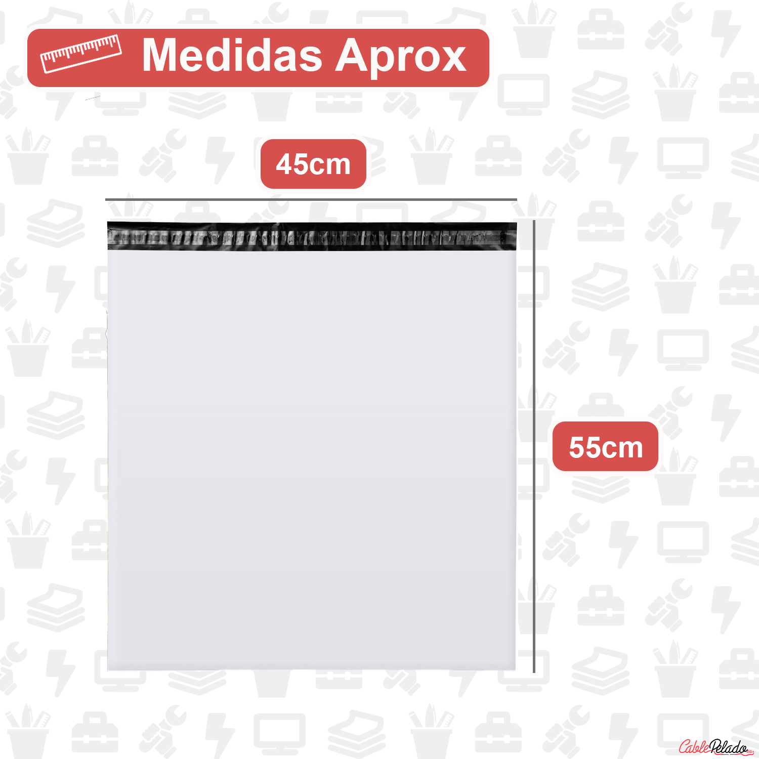 Bolsa Plástico Para Envíos de 45x55 (Pack 50 uds)  Blanco