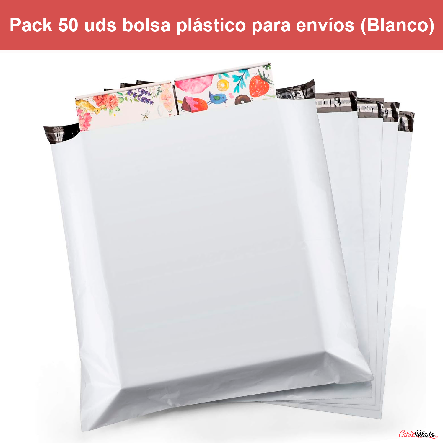 Bolsa Plástico Para Envíos de 45x55 (Pack 50 uds)  Blanco