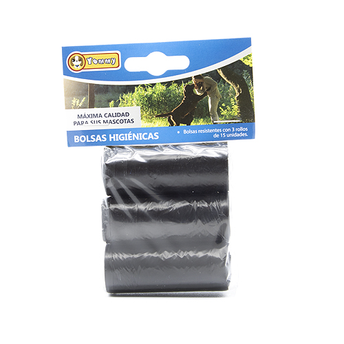 Bolsas para excrementos de perro (45 bolsas)  Negro
