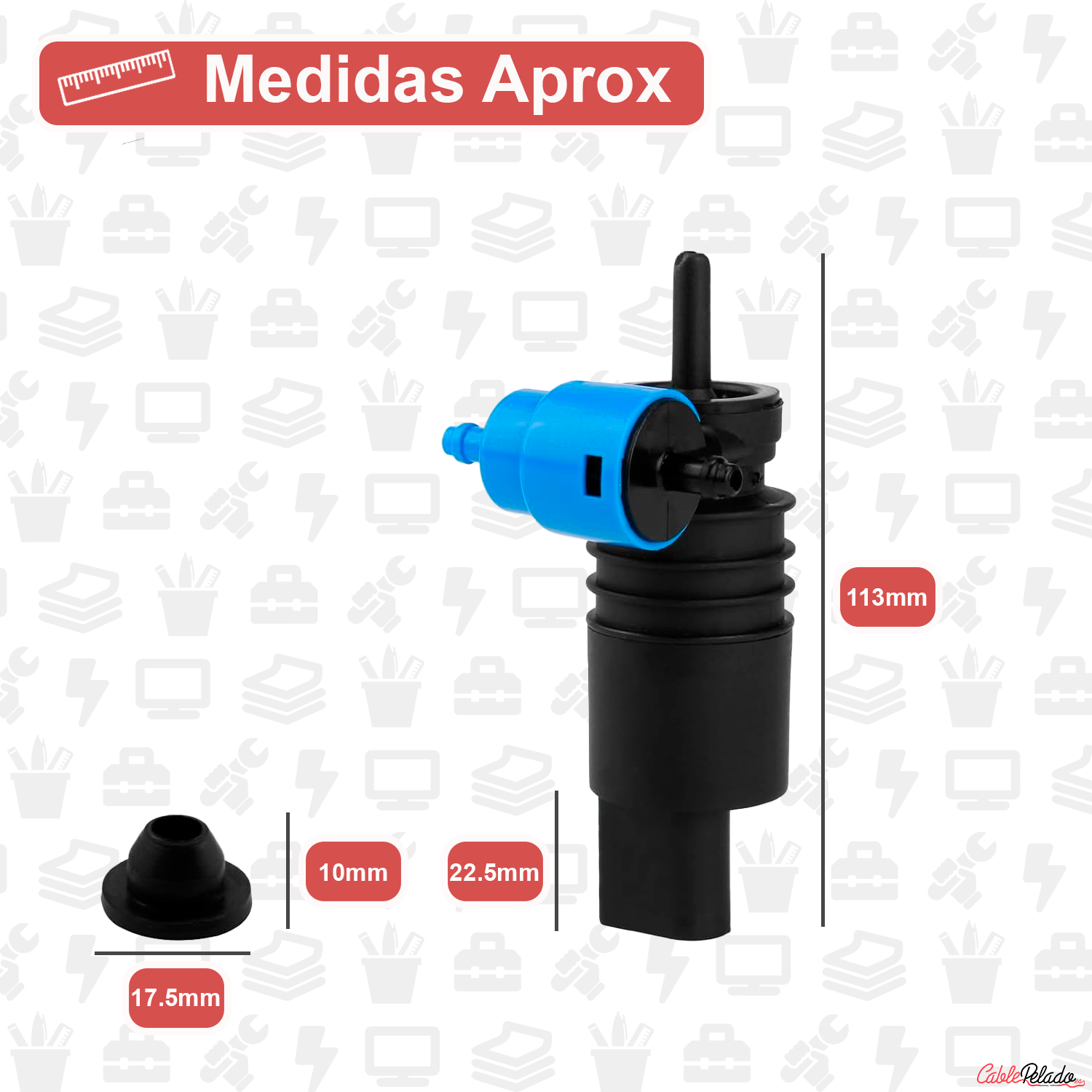 Bomba De Agua De Lavado Parabrisas  Azul