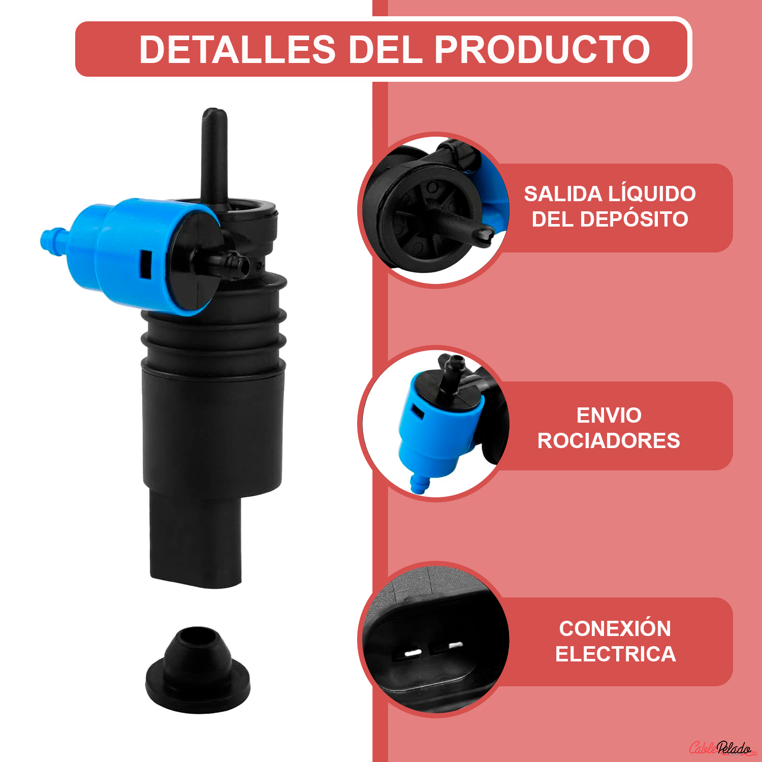 Bomba De Agua De Lavado Parabrisas  Azul
