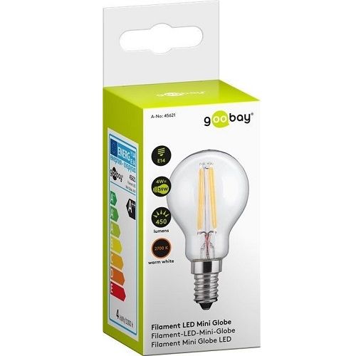 Bombilla LED E14 filamentos luz calida    4W