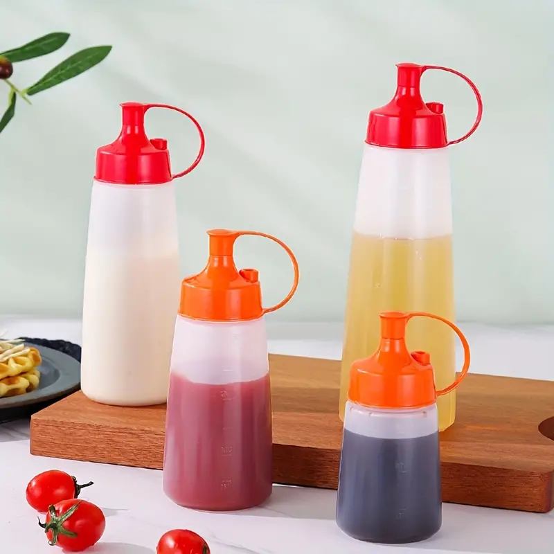 Bote plastico para salsas con tapon 400 ml Transparente