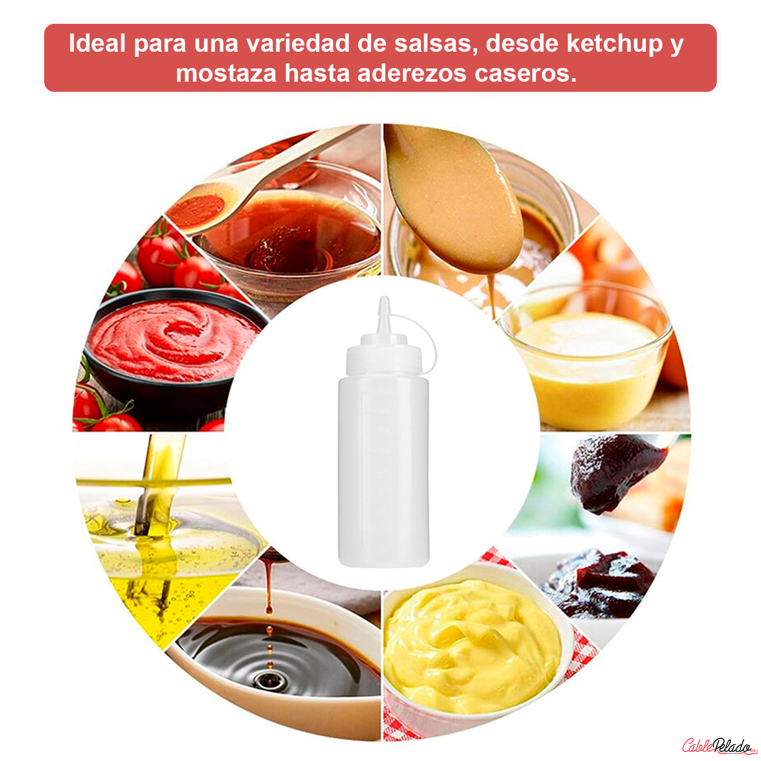 Botella Para Salsas Plástico 300 ml Transparente