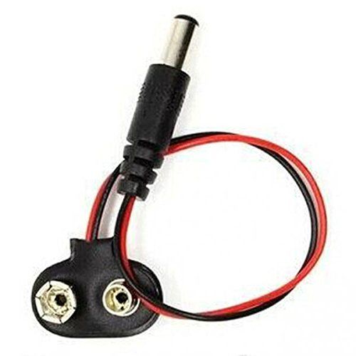 Cable adaptador de bateria Arduino DC 9V  Negro
