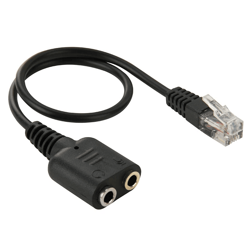 Cable Adaptador telefono RJ9 Macho a 2 x Jack de 3.5 mm 0.20 M Negro