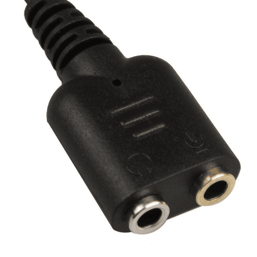 Cable Adaptador telefono RJ9 Macho a 2 x Jack de 3.5 mm 0.20 M Negro
