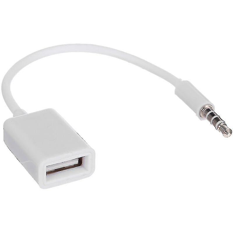 Cable adaptador USB hembra a jack 3.5mm AUX macho 0.20 M Blanco