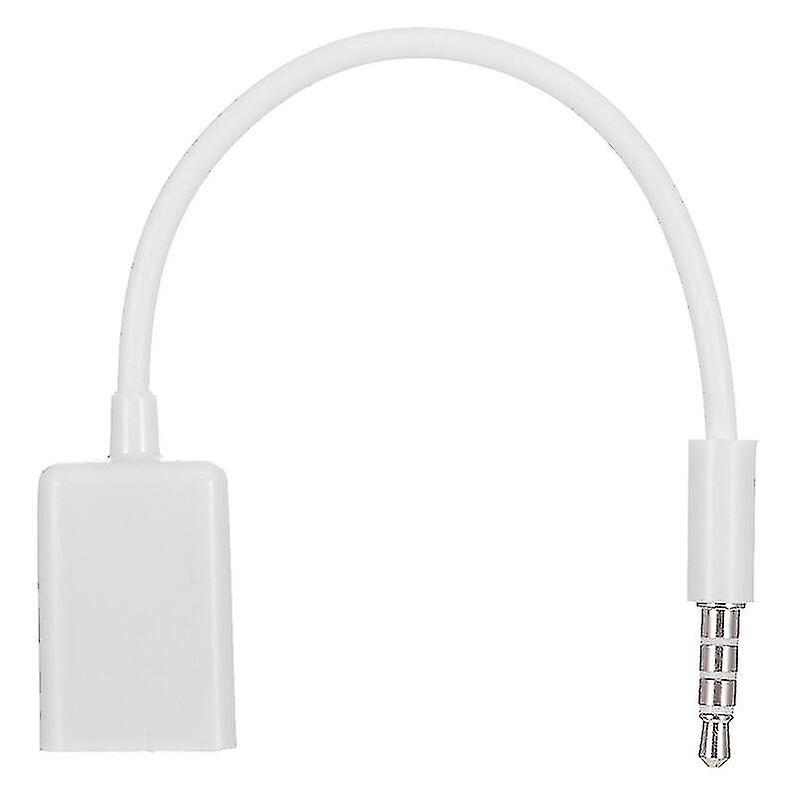 Cable adaptador USB hembra a jack 3.5mm AUX macho 0.20 M Blanco