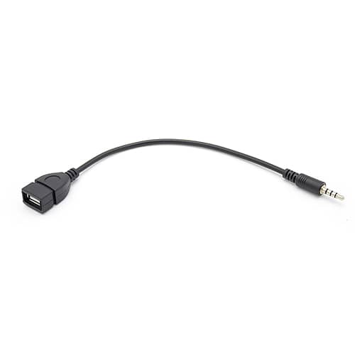 Hábil Distinción estimular Cable adaptador USB hembra a jack 3.5mm AUX macho 0.20 M Negro