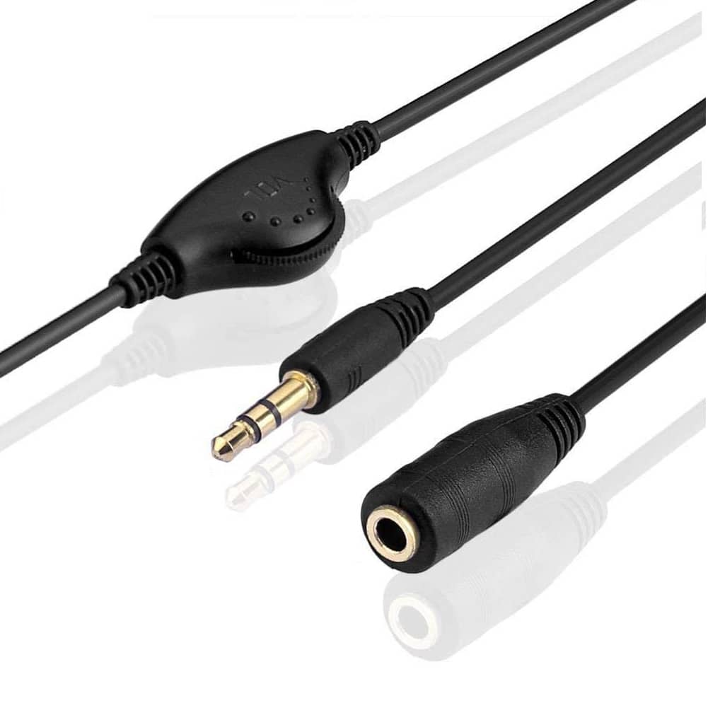 Cable alargador de audio con control de volumen 0.30 M