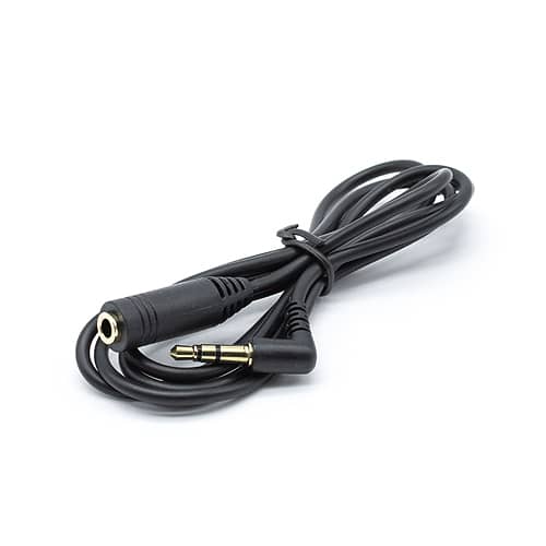 Cable alargador Jack 3.5 mm acodado dorado 0.50 M Negro