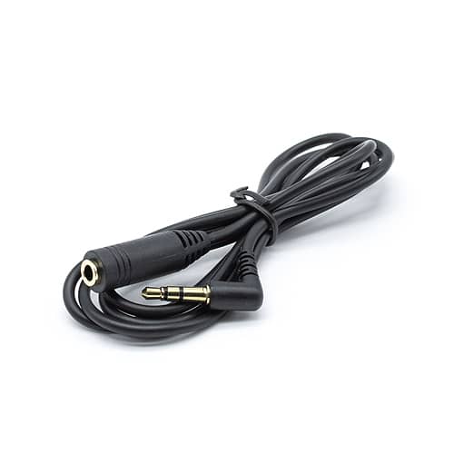 Cable alargador Jack 3.5 mm acodado dorado 2 M Negro