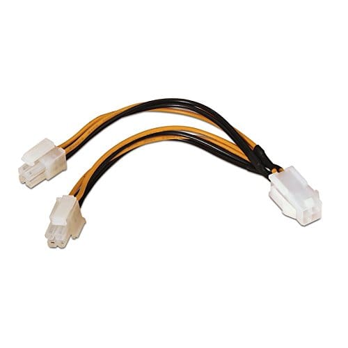 Cable alimentacion interna  molex 4 pin hembra - 4+4 pin 0.15 M Negro