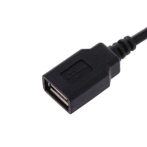 Cable alimentacion 5V USB hembra a pinzas de cocodrilo 1 M rojo-negro