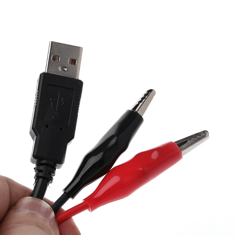 Cable alimentacion 5V USB macho a pinzas de cocodrilo 1 M rojo-negro