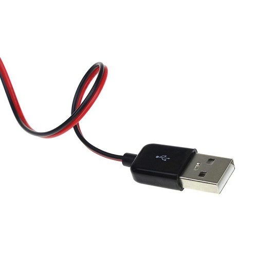 Cable alimentacion 5V USB macho a pinzas de cocodrilo 1 M rojo-negro