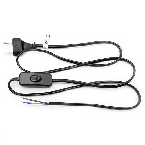 Cable alimentacion con interruptor tipo C 1.5 M Negro