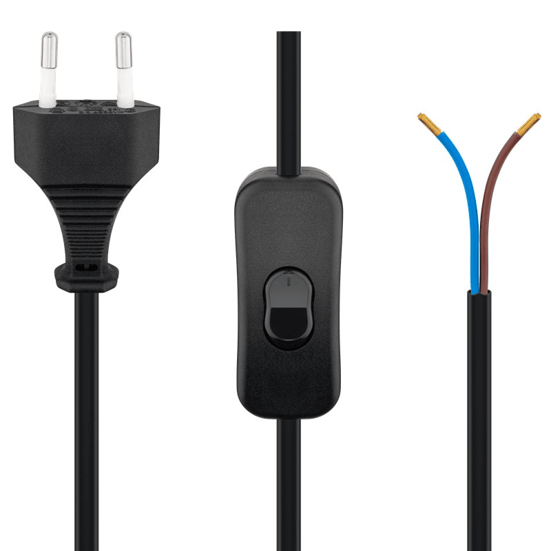 Cable alimentacion con interruptor tipo C 1.5 M Negro