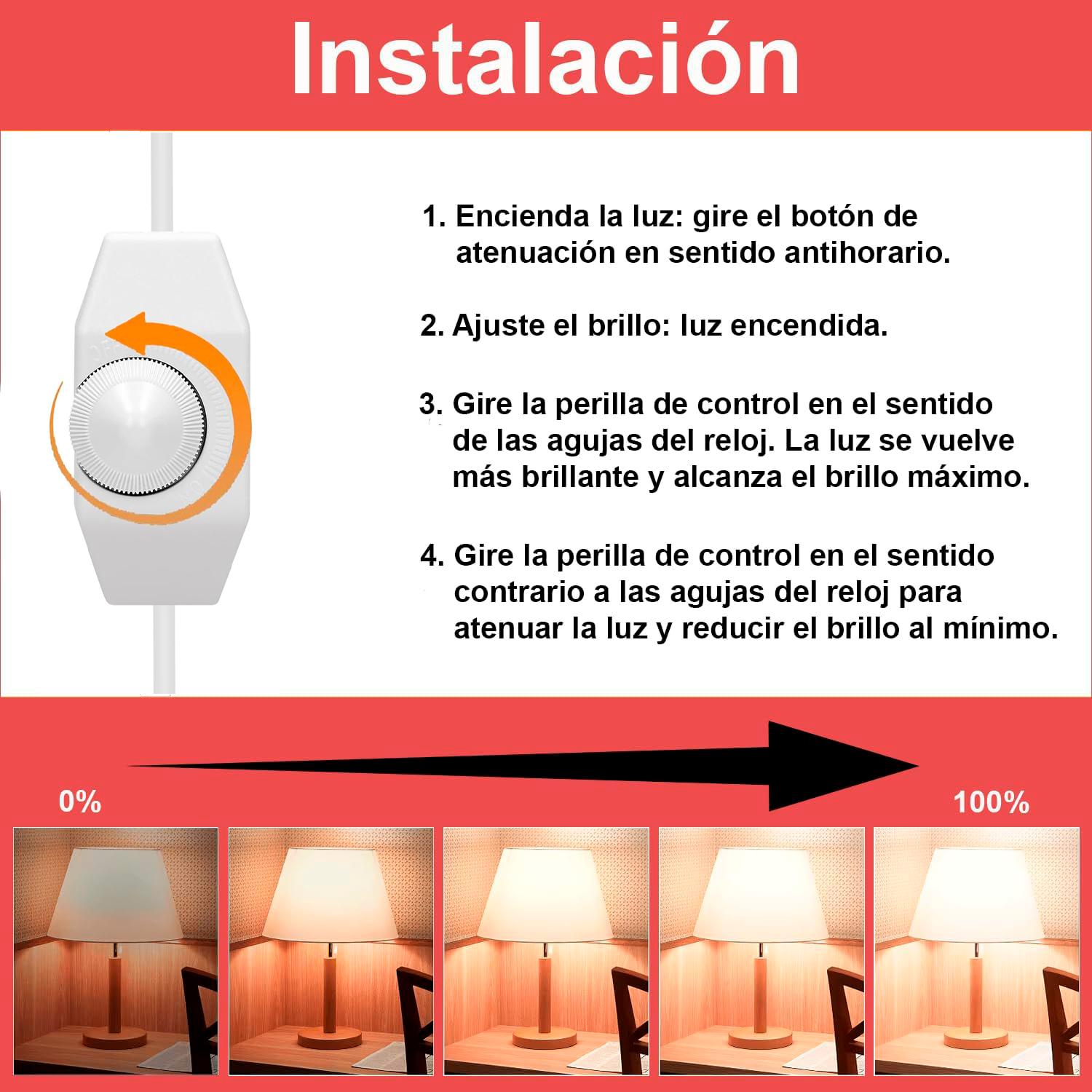 Cable alimentacion con regulador intensidad 2 M Blanco