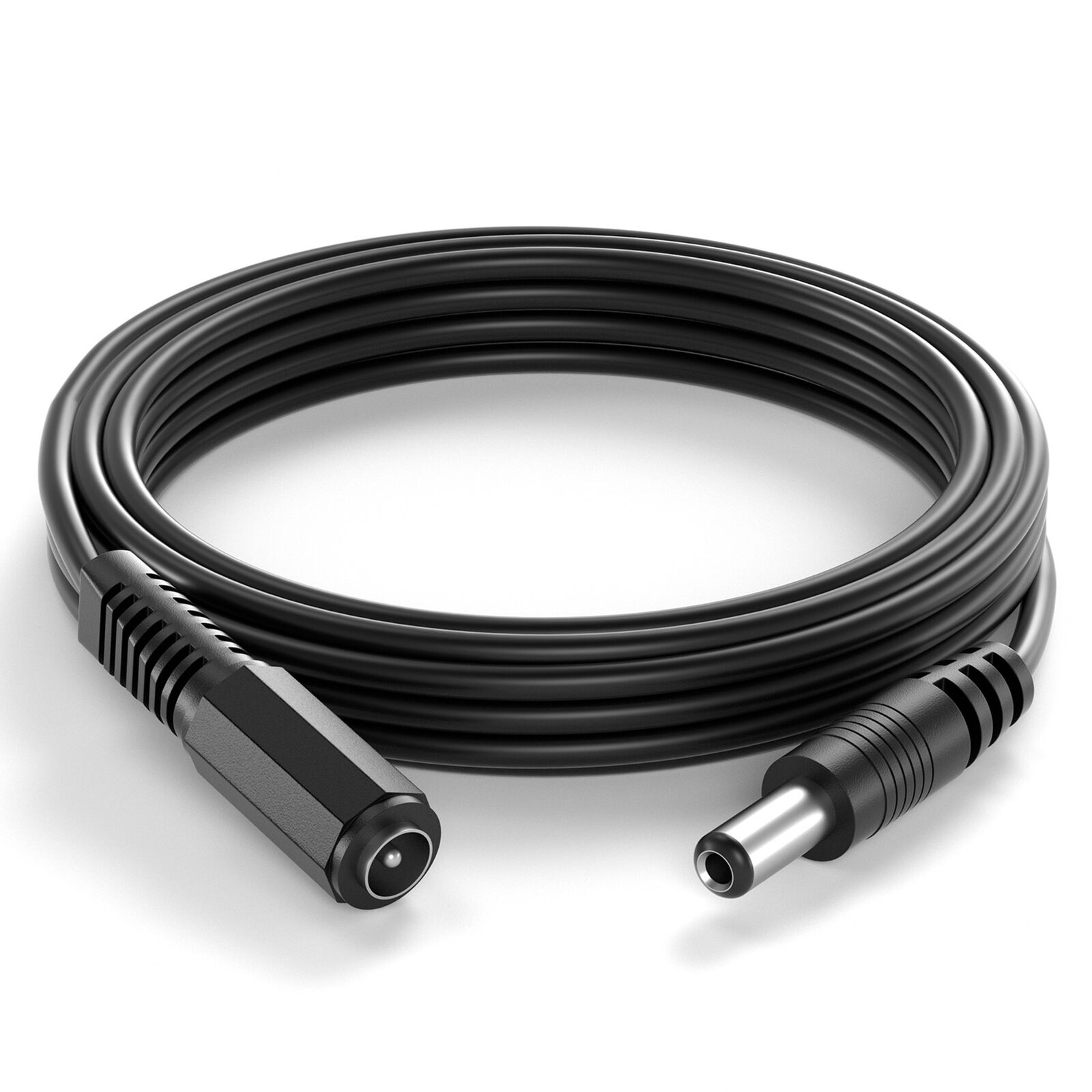 Cable alimentacion DC hembra-macho 5.5 x 2.1 mm 10 M Negro