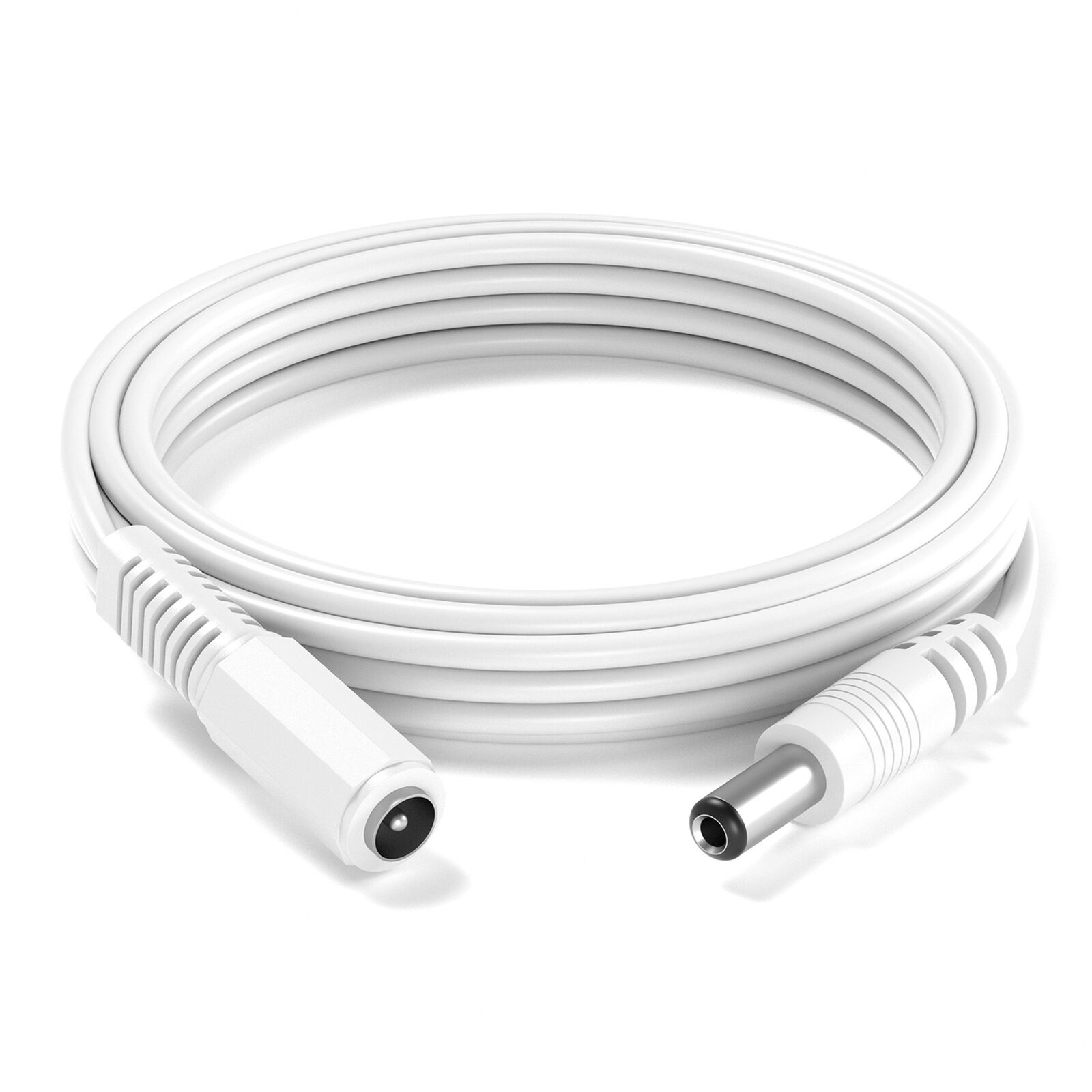 Cable alimentacion DC hembra-macho 5.5 x 2.1 mm 6 M Blanco