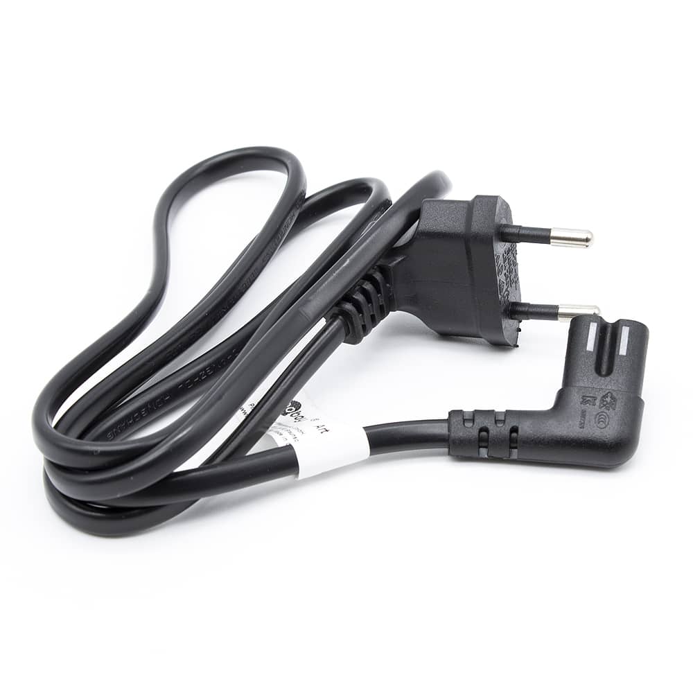 Cable de alimentacion IEC-320 acodado - C7 acodado 1 M Negro