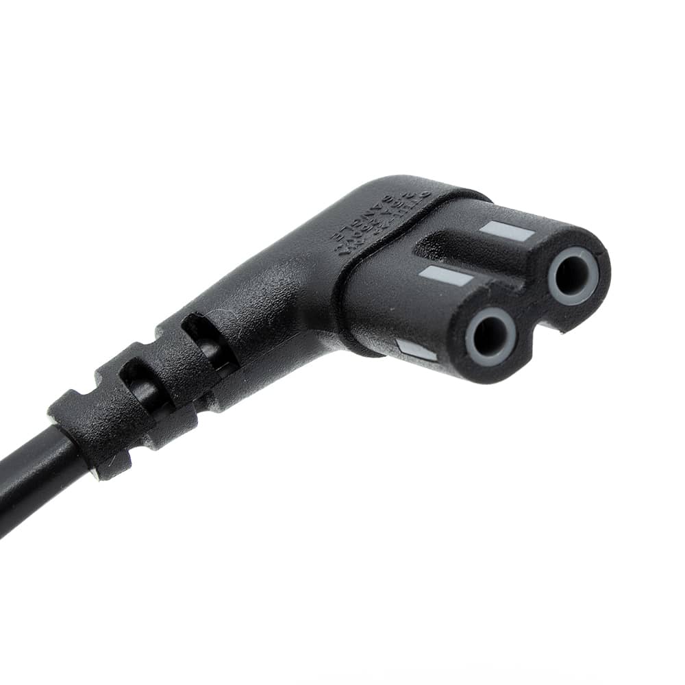 Cable de alimentacion IEC-320 acodado - C7 acodado 1 M Negro