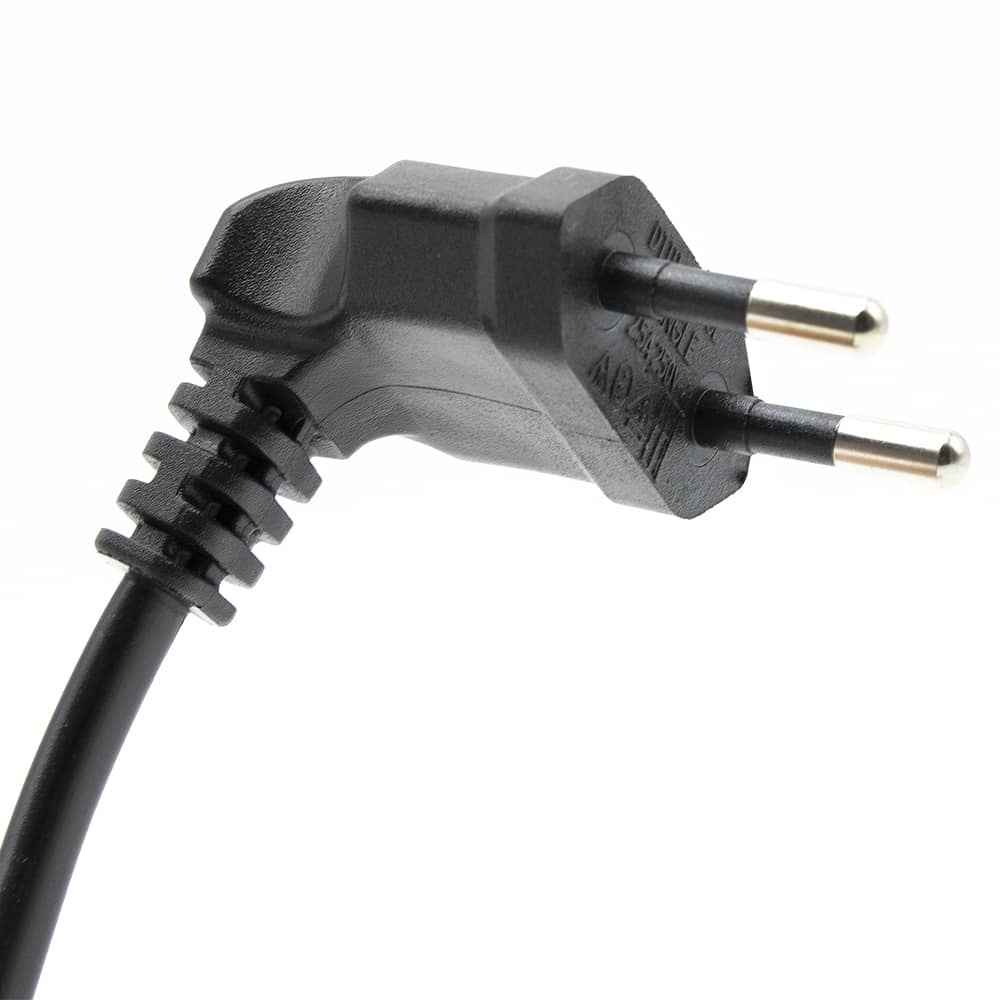 Cable de alimentacion IEC-320 acodado - C7 acodado 1 M Negro