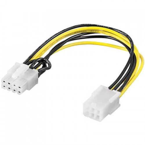Cable alimentacion PCI-Express 6 pin - 8 pin 0.20 M Negro