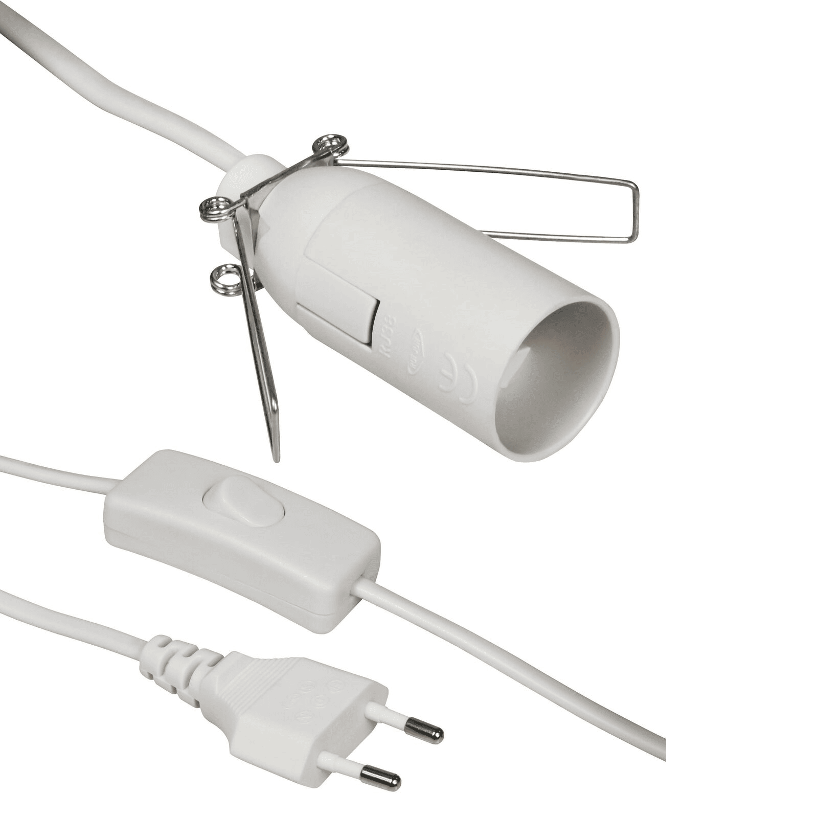 Cable alimentacion portalamparas E14 con interruptor 1.5 M Blanco