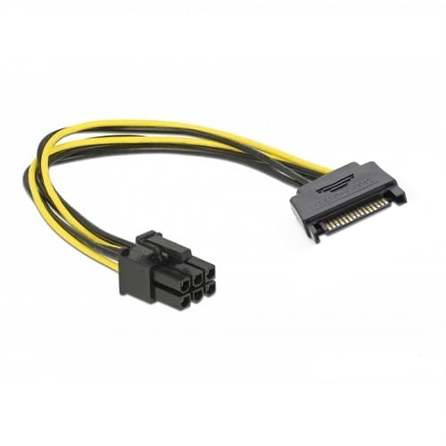 Cable alimentacion SATA 15 pin macho a PCI Express 6 pin 0.20 M Multicolor
