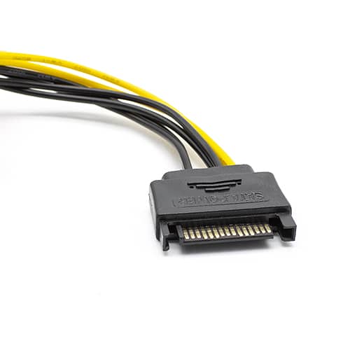 Cable alimentacion SATA 15 pin macho a PCI Express 6 pin 0.20 M Multicolor