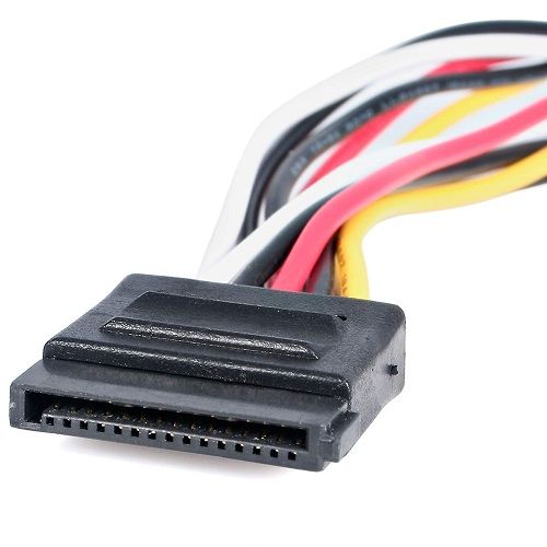 Cable alimentacion SATA macho Molex a 2 x SATA 15P-H 0.20 M Negro