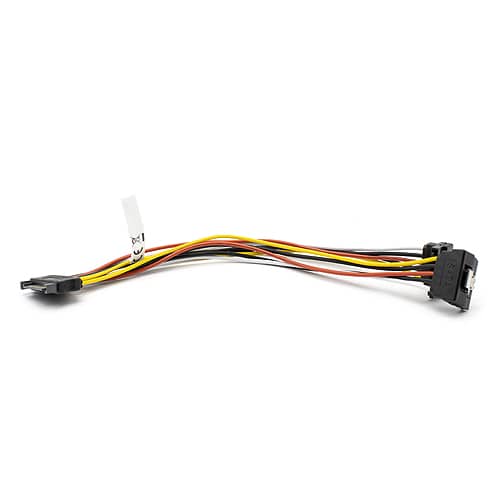 Cable alimentacion SATA macho a 2x SATA hembra acodado 0.20 M Multicolor