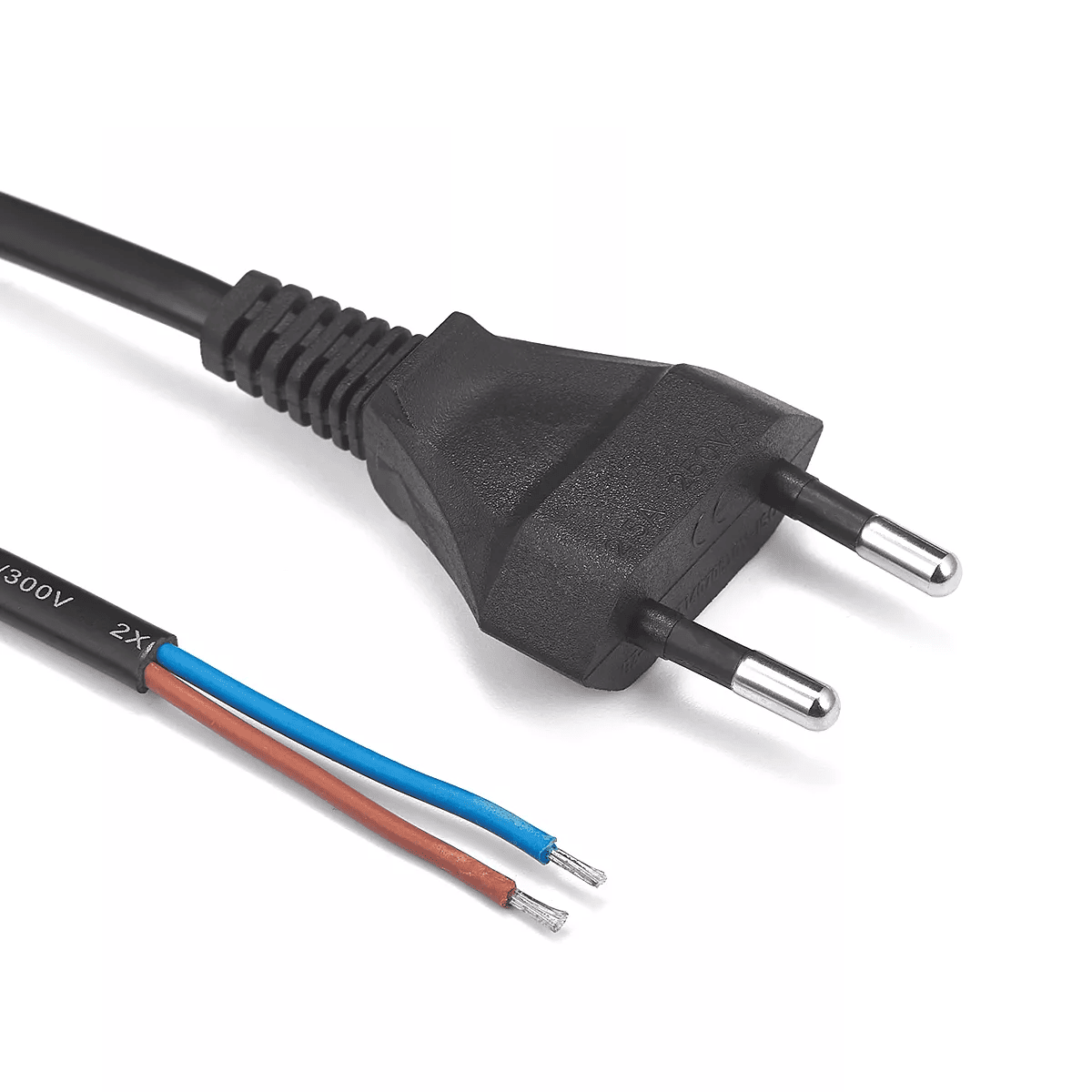 Cable alimentacion Tipo C CEE7 macho a bornes 2x0.75mm 1.5 M Negro