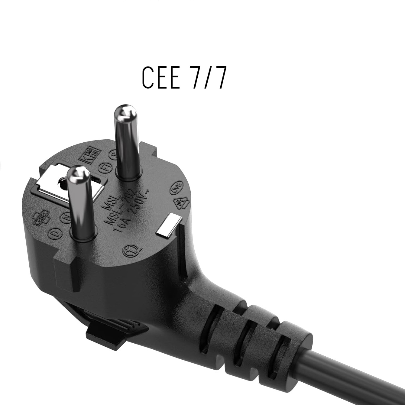 Cable alimentacion Trebol IEC-320-C5 3 M Negro