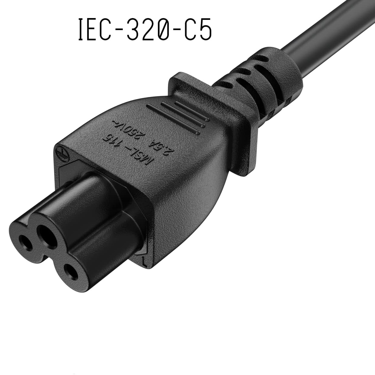 Cable alimentacion Trebol IEC-320-C5 5 M Negro