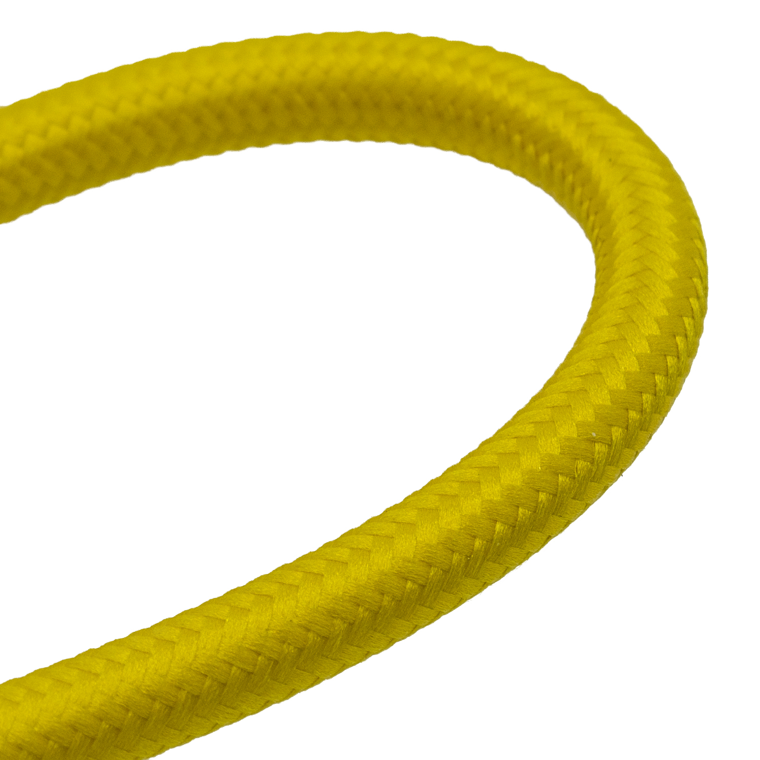 Cable alimentacion trenzado portalampara E27 con interruptor 2 M Amarillo