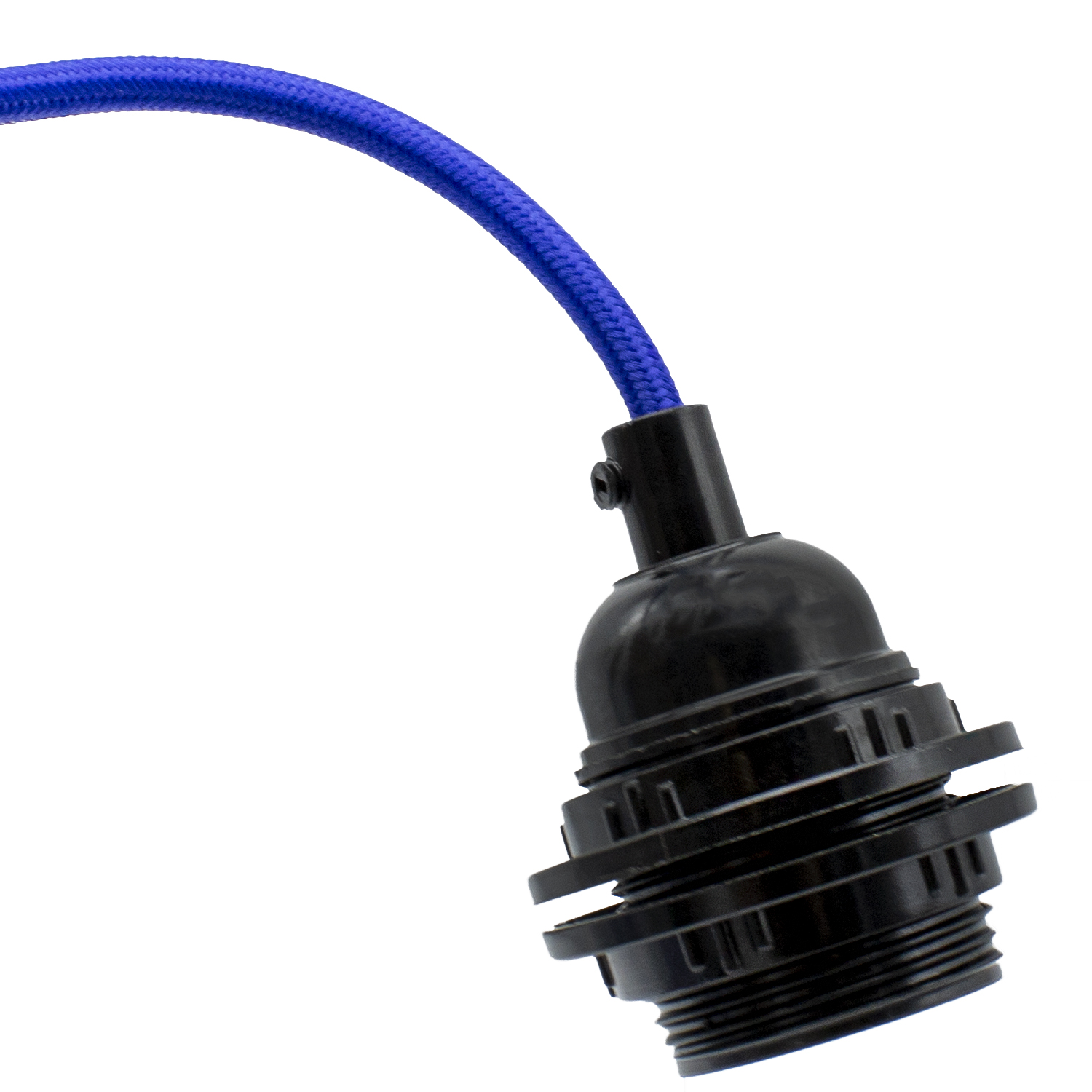 Cable alimentacion trenzado portalampara E27 con interruptor 2 M Azul