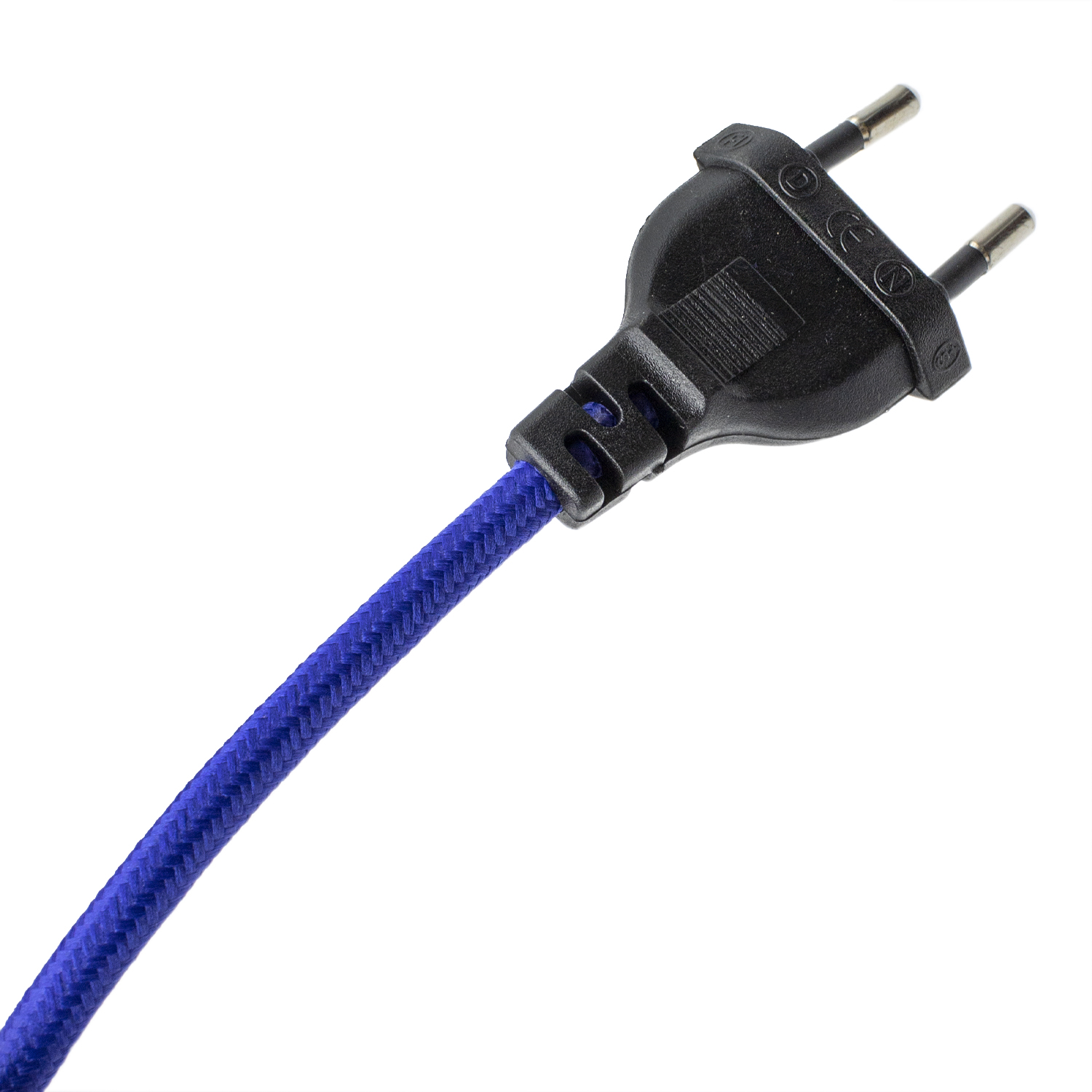 Cable alimentacion trenzado portalampara E27 interruptor 1.5 M Azul