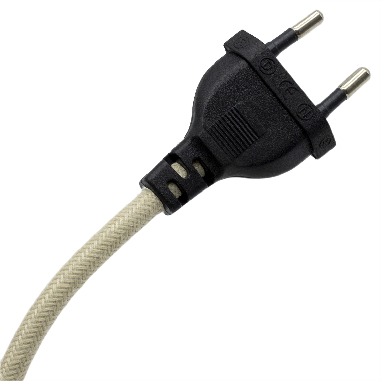Cable alimentacion trenzado portalampara E27 interruptor 1.5 M Beige