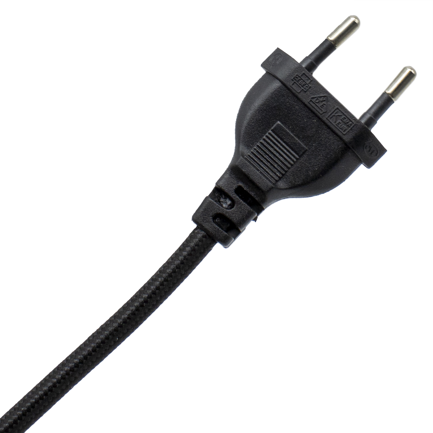 Cable alimentacion trenzado portalampara E27 interruptor 1.5 M Negro