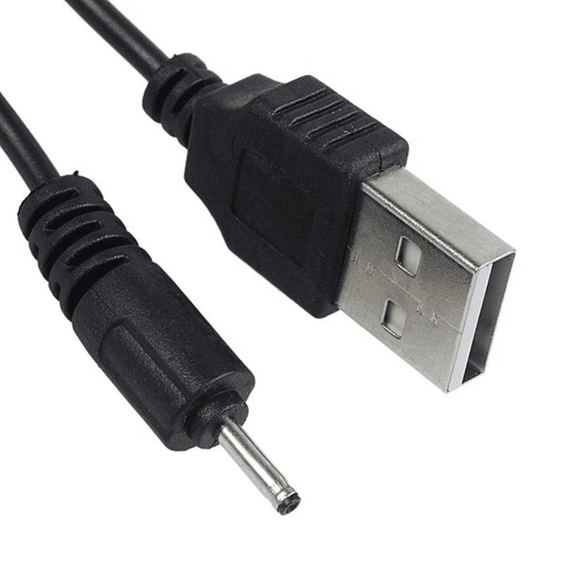 Cable alimentacion USB 2.0 a 2.0 mm x 0.6 mm DC 0.8 M Negro