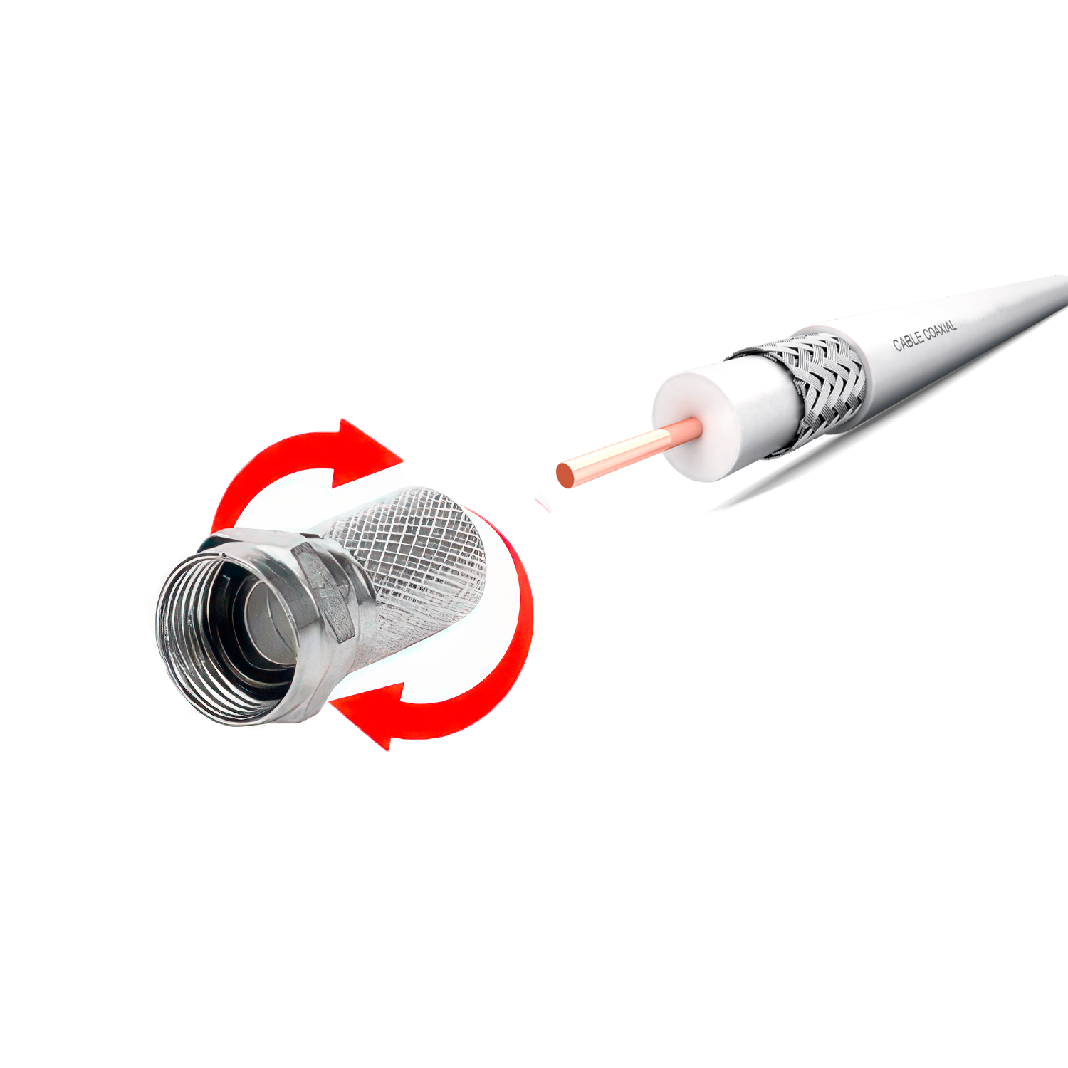 Cable Antena Coaxial Doble Blindaje 5 mm 50 M Blanco