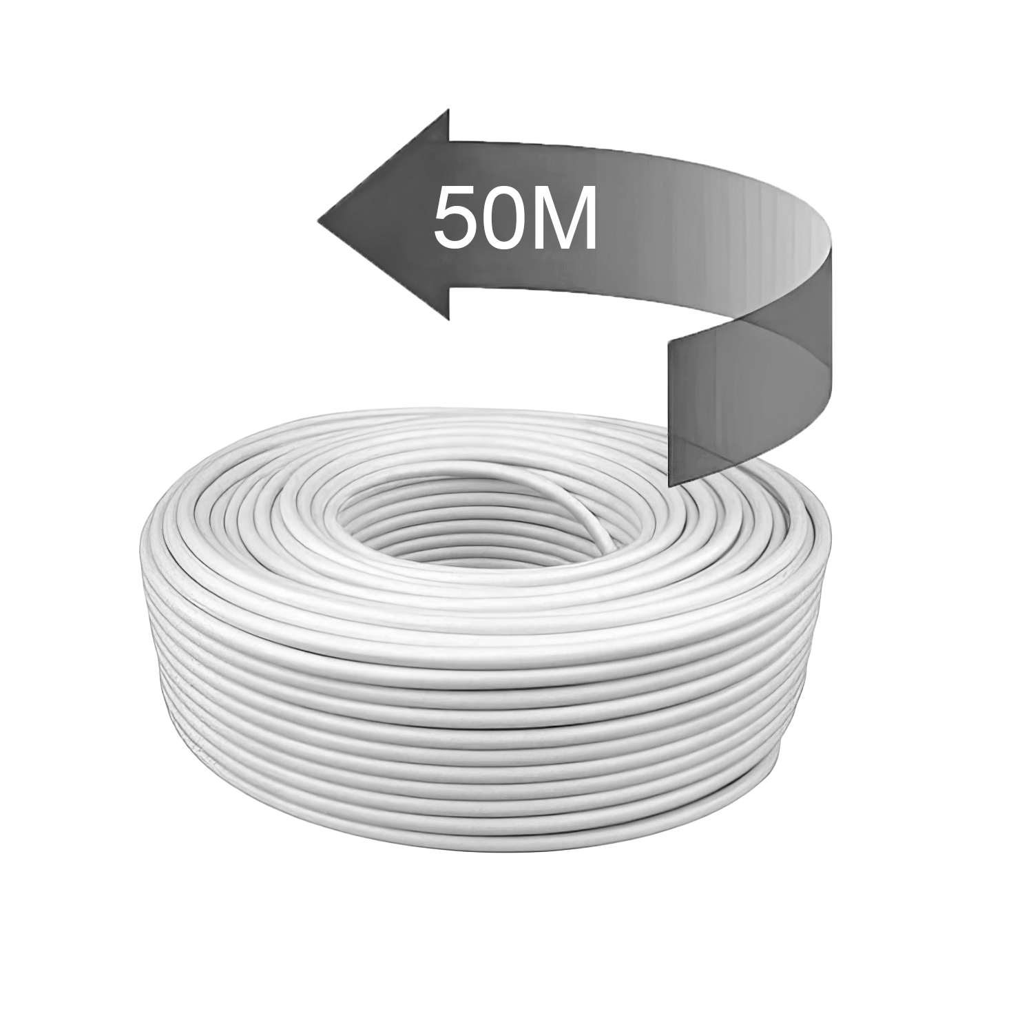 Cable Antena Coaxial Doble Blindaje 5 mm 50 M Blanco
