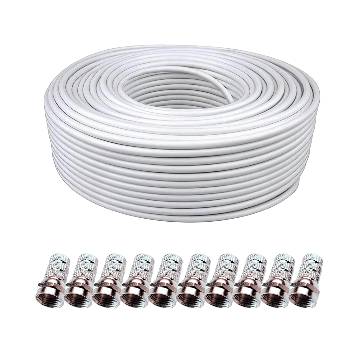 Cable Antena Coaxial Doble Blindaje 6.5 mm 25 M Blanco