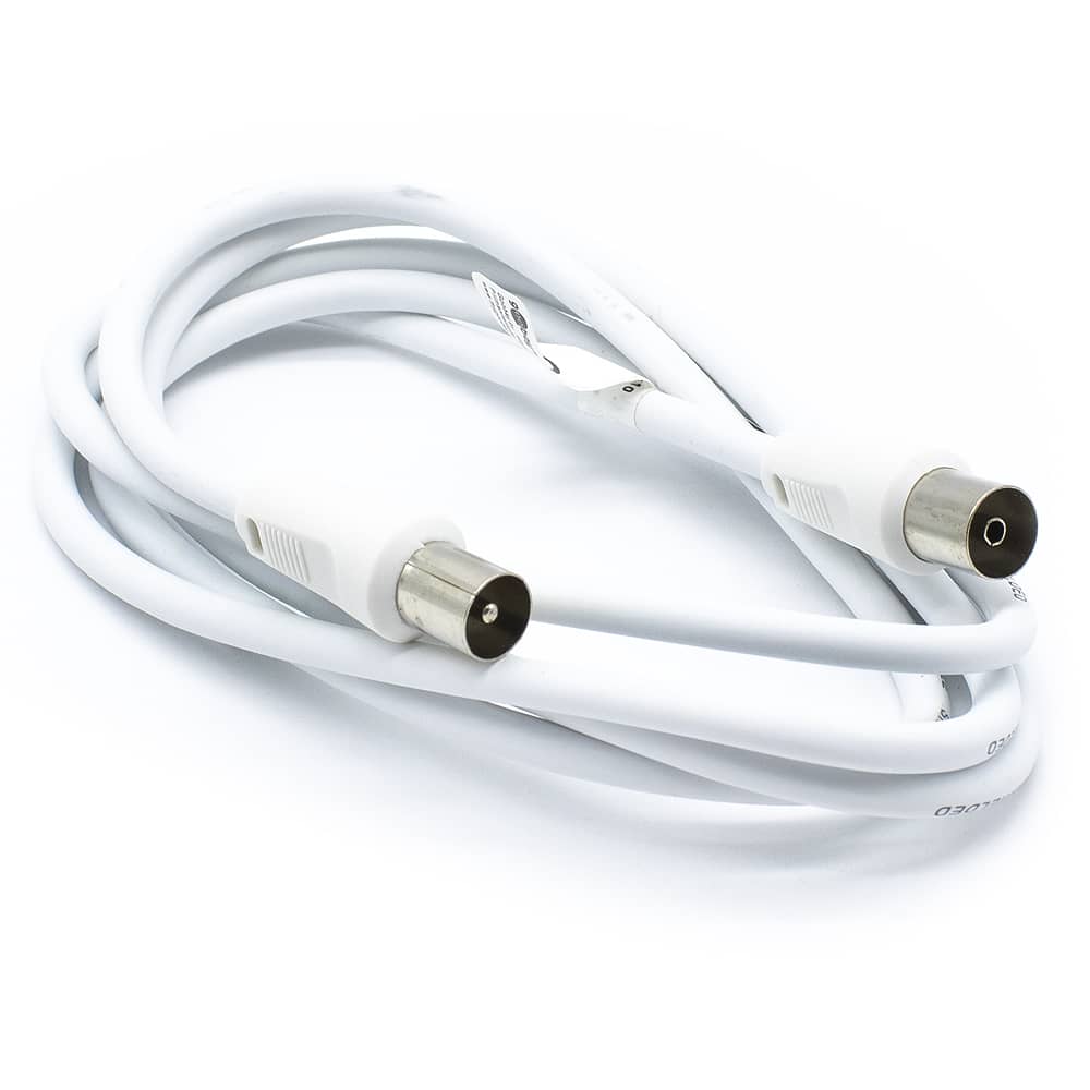 Cable antena de TV de 75 Ohm 1.5 M Blanco